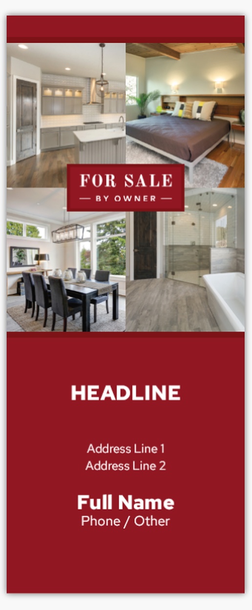 A for sale by owner real estate red gray design