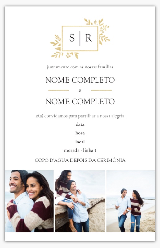 Pré-visualização do design de Modelos e designs de convites de casamento para foto, Sem dobra 18,2 x 11,7 cm