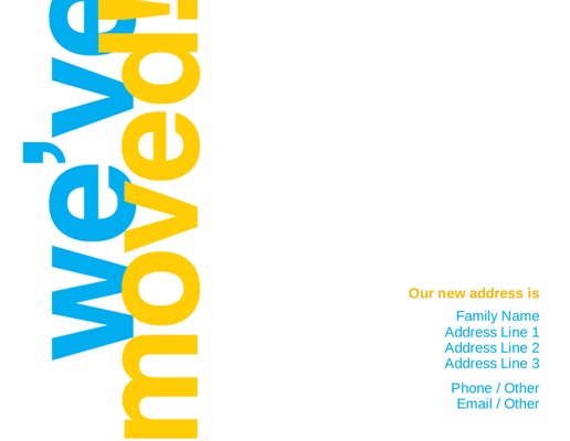 A moving announcement we've moved yellow blue design for Events