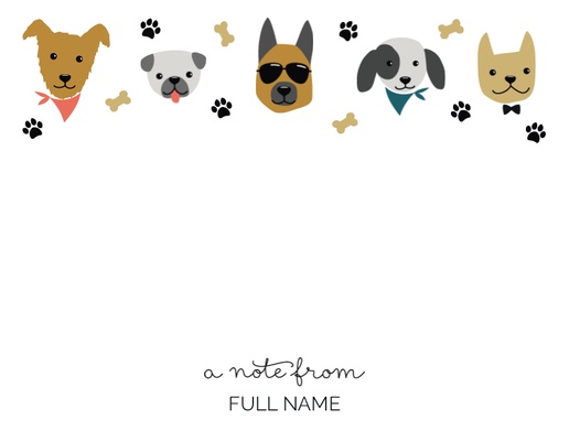 Design Preview for Design Gallery: Pets & Animals Personalized Note Cards, Flat 5.5" x 4"