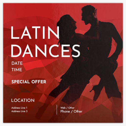 Design Preview for Design Gallery: Dance Fitness Postcards, Square (210 x 210 mm)