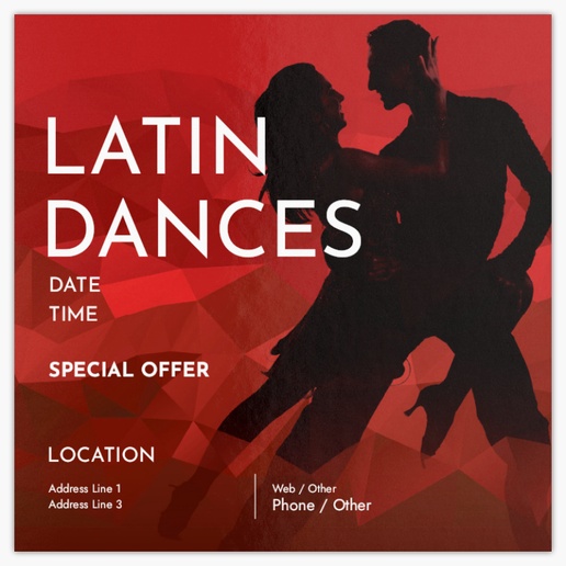 Design Preview for Design Gallery: Dance Fitness Postcards, Square (148 x 148 mm)