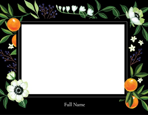 A 수신 카드 sla de datum white black design for Floral