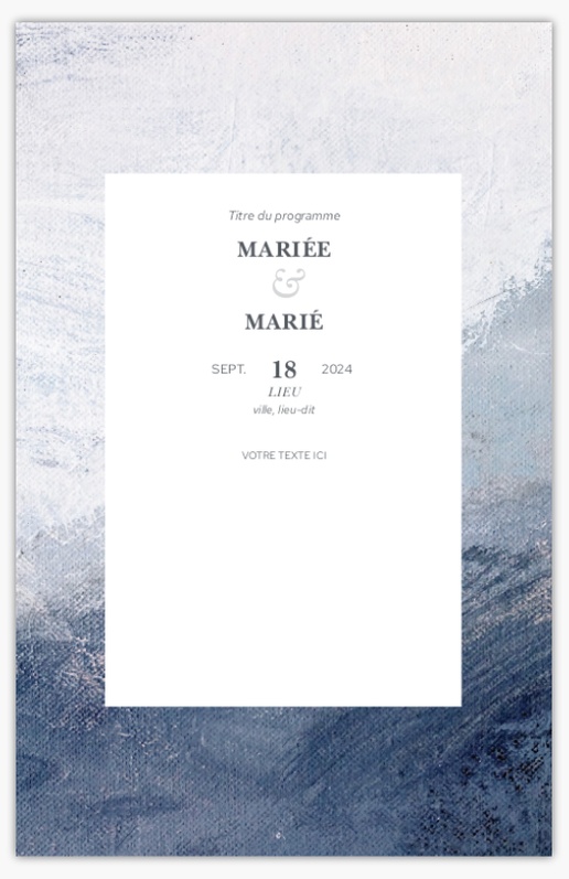 Aperçu du graphisme pour Galerie de modèles : Programmes de mariage pour Marin, 21,6 x 13,9 cm