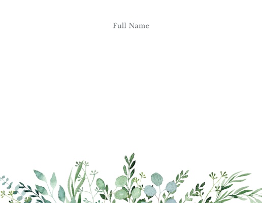 Design Preview for Design Gallery: Florals & Greenery Personalized Note Cards, Flat 5.5" x 4"