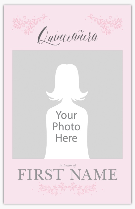 A 15th birthday 1 picture gray design for Quinceañera with 1 uploads