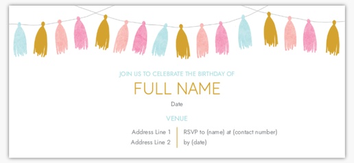 Design Preview for Design Gallery: Teen Birthday Invitations & Announcements, 4" x 8" Flat