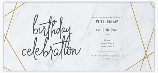 A marble and gold birthday gray design for Modern & Simple
