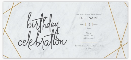 Design Preview for Teen Birthday Invitations, Flat 21 x 9.5 cm