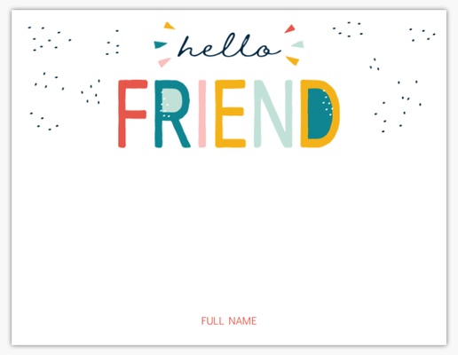 Design Preview for Bold & Colorful Personalized Note Cards Templates, Flat 5.5" x 4"
