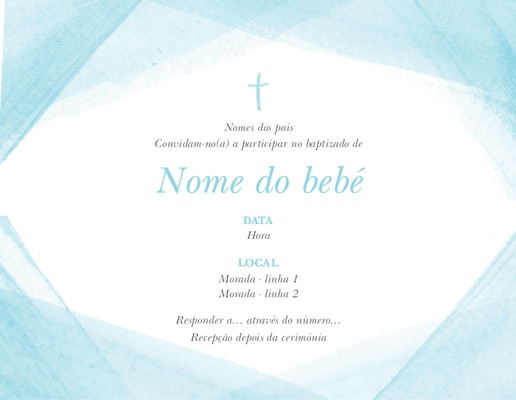 Pré-visualização do design de Convites para batizado, batismo e eventos religiosos, 13,9 x 10,7 cm