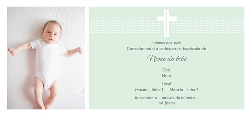 Pré-visualização do design de Convites para batizado, batismo e eventos religiosos, 21 x 9,5 cm