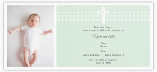 Aperçu du graphisme pour Galerie de modèles : faire-part et invitations pour baptême, Non pliées 21 x 9.5 cm