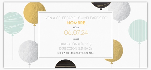 Vista previa del diseño de Invitaciones para cumpleaños de adultos, Plano 21 x 9,5 cm