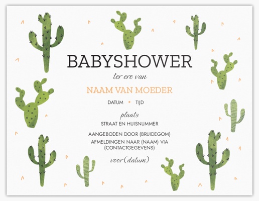 Voorvertoning ontwerp voor Uitnodigingen voor een babyshower, 13,9 x 10,7 cm