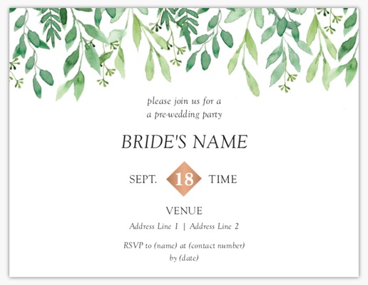 Design Preview for Bridal Shower Invitations & Announcements, 5.5" x 4" Flat