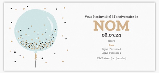 Aperçu du graphisme pour Galerie de modèles : invitations d’anniversaire adulte pour moderne & simple, Non pliées 21 x 9.5 cm