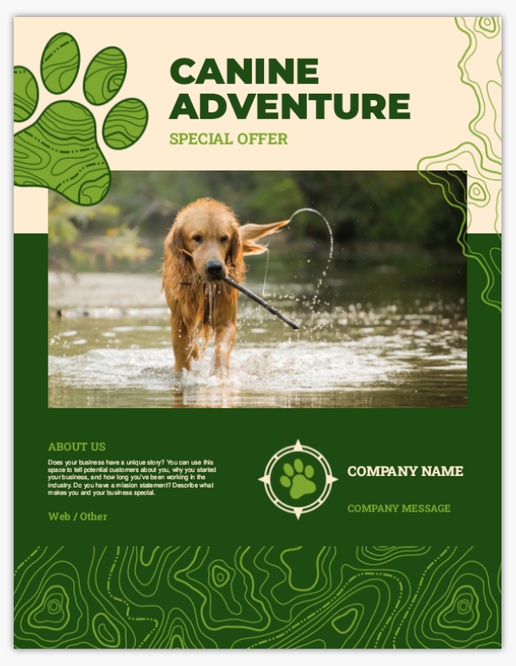 A pet dog green cream design for Animals & Pet Care