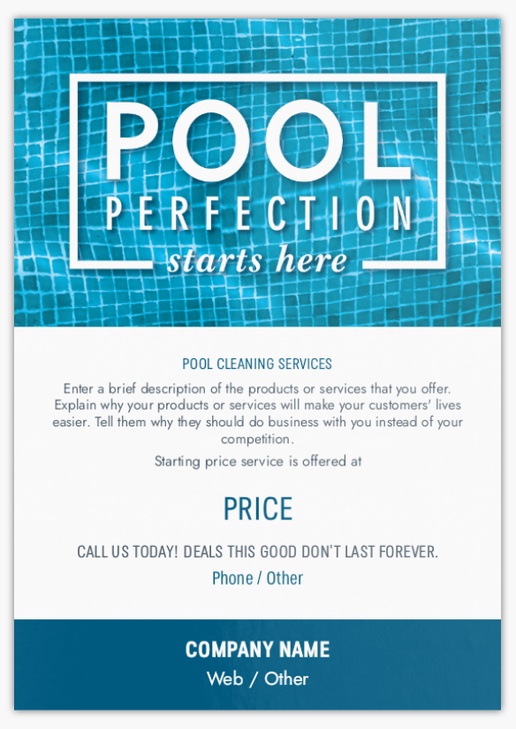 Design Preview for Design Gallery: Pool & Spa Care Postcards, A5 (148 x 210 mm)