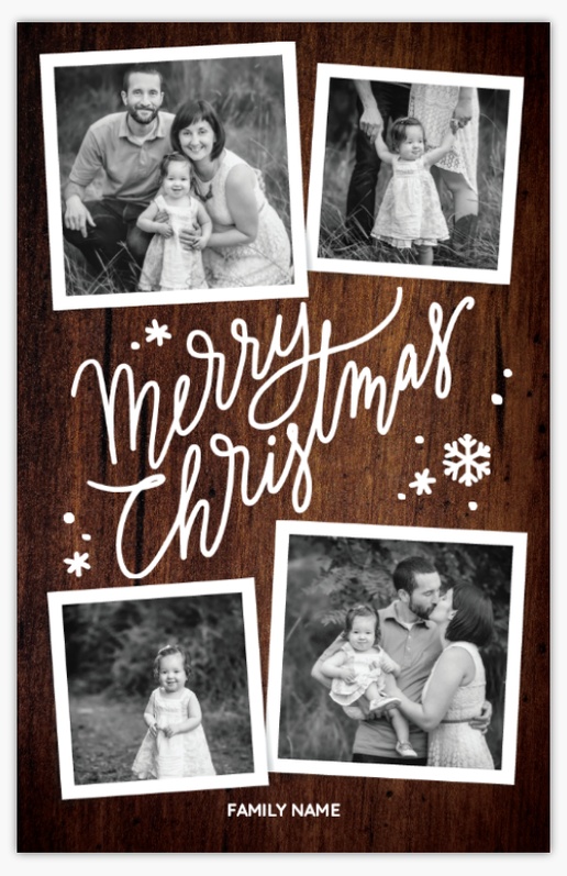 A 3 picture snowing brown design for Christmas with 4 uploads