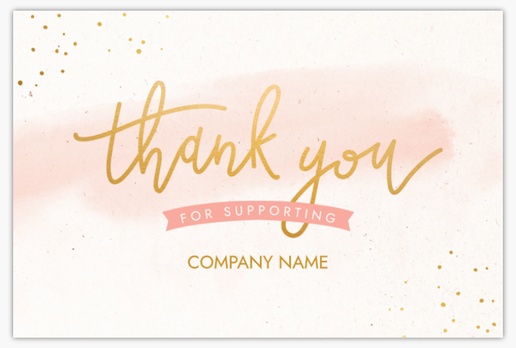 A hand lettering thank you for supporting my small business white brown design for Elegant