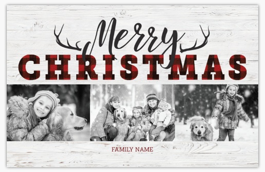 Design Preview for Design Gallery: Rustic Christmas Cards, Flat 4.6" x 7.2" 