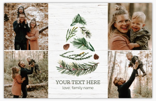 Design Preview for Design Gallery: Trees & Wreaths Christmas Cards, Flat 4.6" x 7.2" 