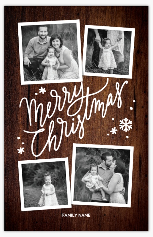 Design Preview for Rustic Christmas Cards Templates, Flat 6" x 9" 