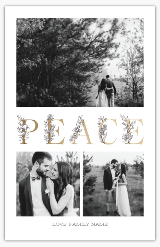 Design Preview for Design Gallery: Peace Christmas Cards, Flat 4.6" x 7.2" 