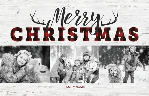 A 3 photos typography white brown design for Christmas with 3 uploads