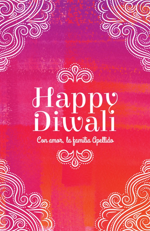 Un colorido profundizar diseño rojo rosa para Diwali