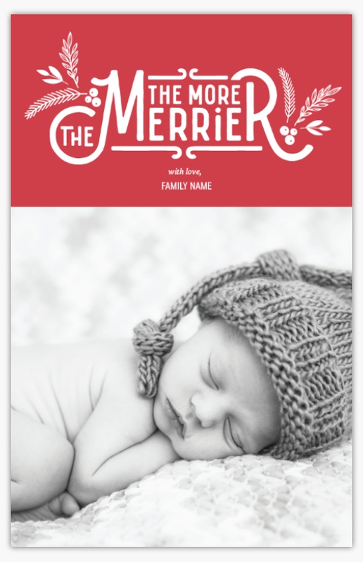 A christmas birth announcement christmas red pink design for Christmas with 1 uploads