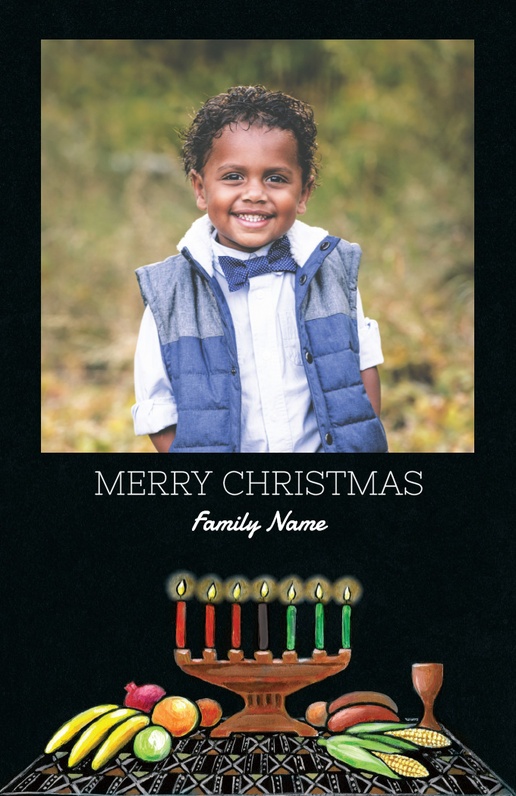 Design Preview for Design Gallery: Kwanzaa Christmas Cards, Flat 4.6" x 7.2" 