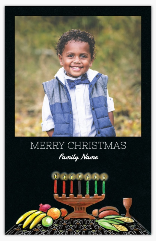 Design Preview for Kwanzaa Christmas Cards Templates, Flat 4.6" x 7.2" 