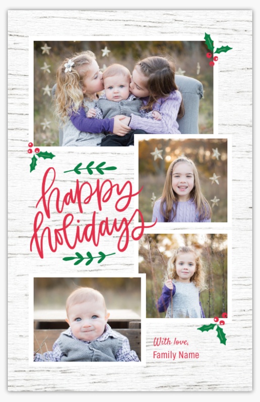 A 3 picture rustic white pink design for Holiday with 4 uploads