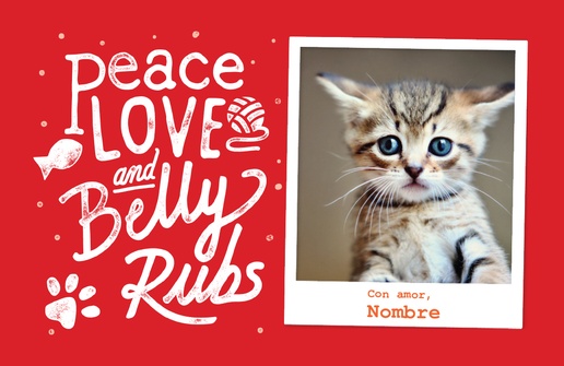 Un amor de la paz y el vientre frota mascotas diseño rojo blanco para Tema con 1 imágenes