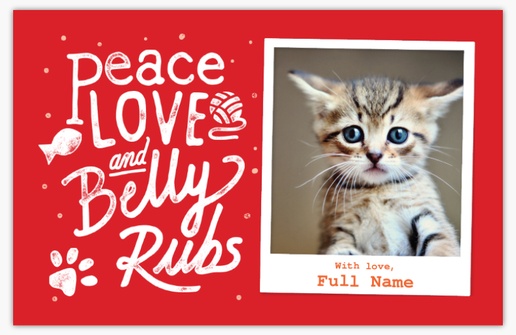 A peace love and belly rubs pets red white design for Theme with 1 uploads
