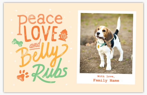 A pet holiday card pets cream orange design for Theme with 1 uploads