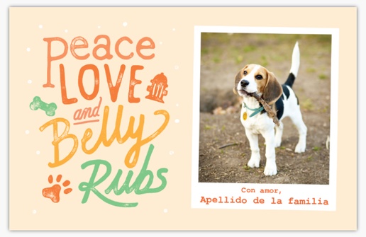 Un tarjeta de vacaciones para mascotas mascotas diseño crema naranja para Tema con 1 imágenes