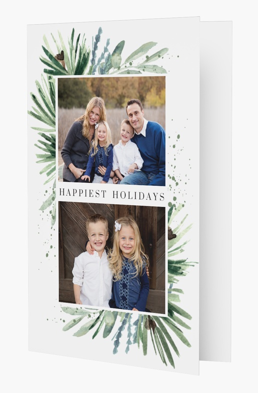 A greenery frame photo white cream design for Theme with 2 uploads