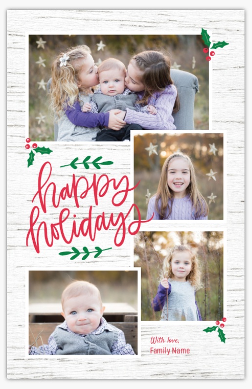 A naturalandrustic christmas white gray design for Greeting with 4 uploads