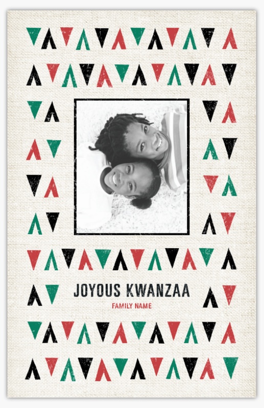 Design Preview for Kwanzaa Christmas Cards Templates, Flat 6" x 9" 