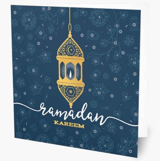 Un Ramadán linterna diseño azul gris para Eid