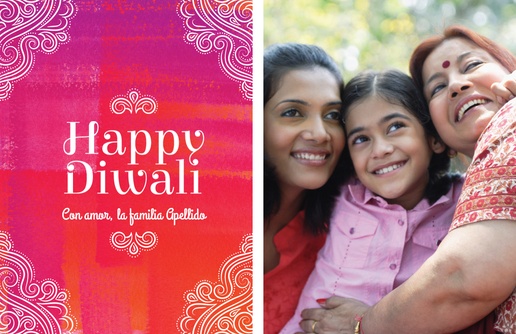 Un colorido 1 fotos diseño rojo rosa para Diwali con 1 imágenes