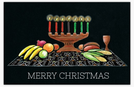 Design Preview for Kwanzaa Christmas Cards Templates, Folded 4.6" x 7.2" 