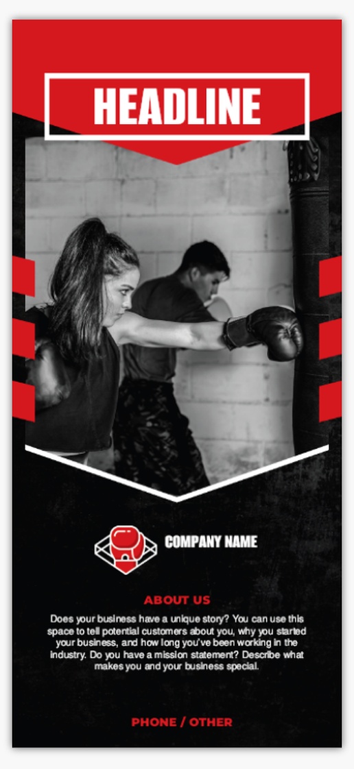 Design Preview for Fitness Classes Custom Rack Cards Templates