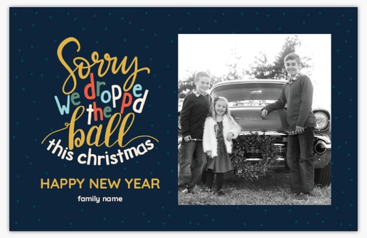 Design Preview for Typographical Christmas Cards Templates, Flat 4.6" x 7.2" 