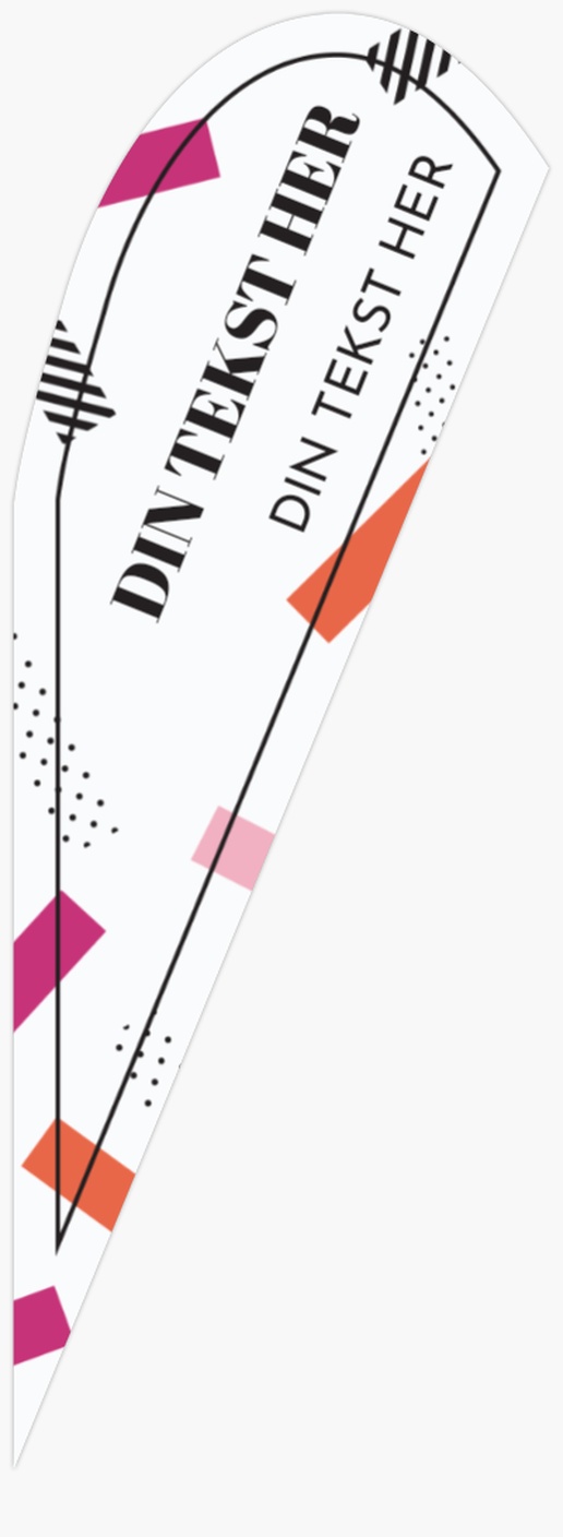 Forhåndsvisning af design for Designgalleri: Sjovt og fjollet Flag, Dråbeform 2 m 