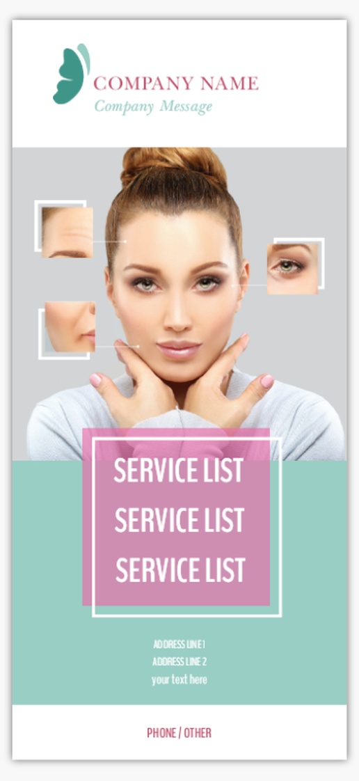 Design Preview for Beauty & Spa Custom Rack Cards Templates