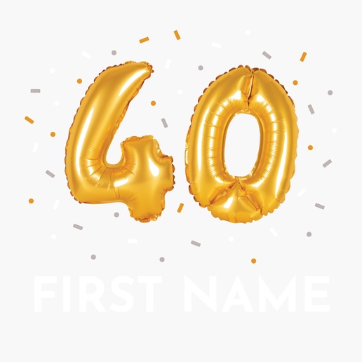 A 40th birthday modern orange white design for Events